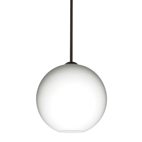 Besa Lighting Coco 12 Pendant, Opal Matte, Bronze Finish, 1x9W LED 1TT-COCO1207-LED-BR - main